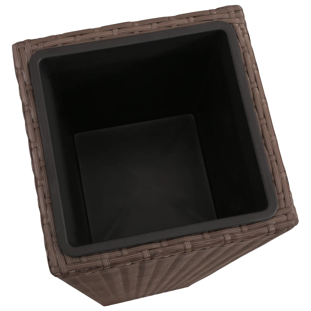 plantekrukker 3 stk. polyrattan brun