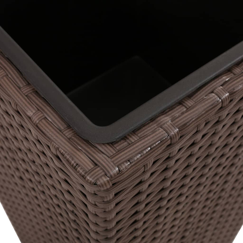 plantekrukker 3 stk. polyrattan brun