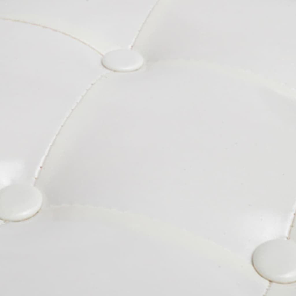 lænestol med fodskammel kunstlæder hvid