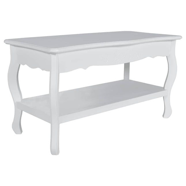 sofabord 2 niveauer MDF hvid