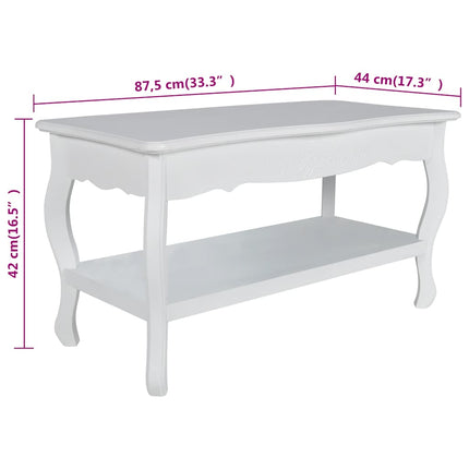 sofabord 2 niveauer MDF hvid