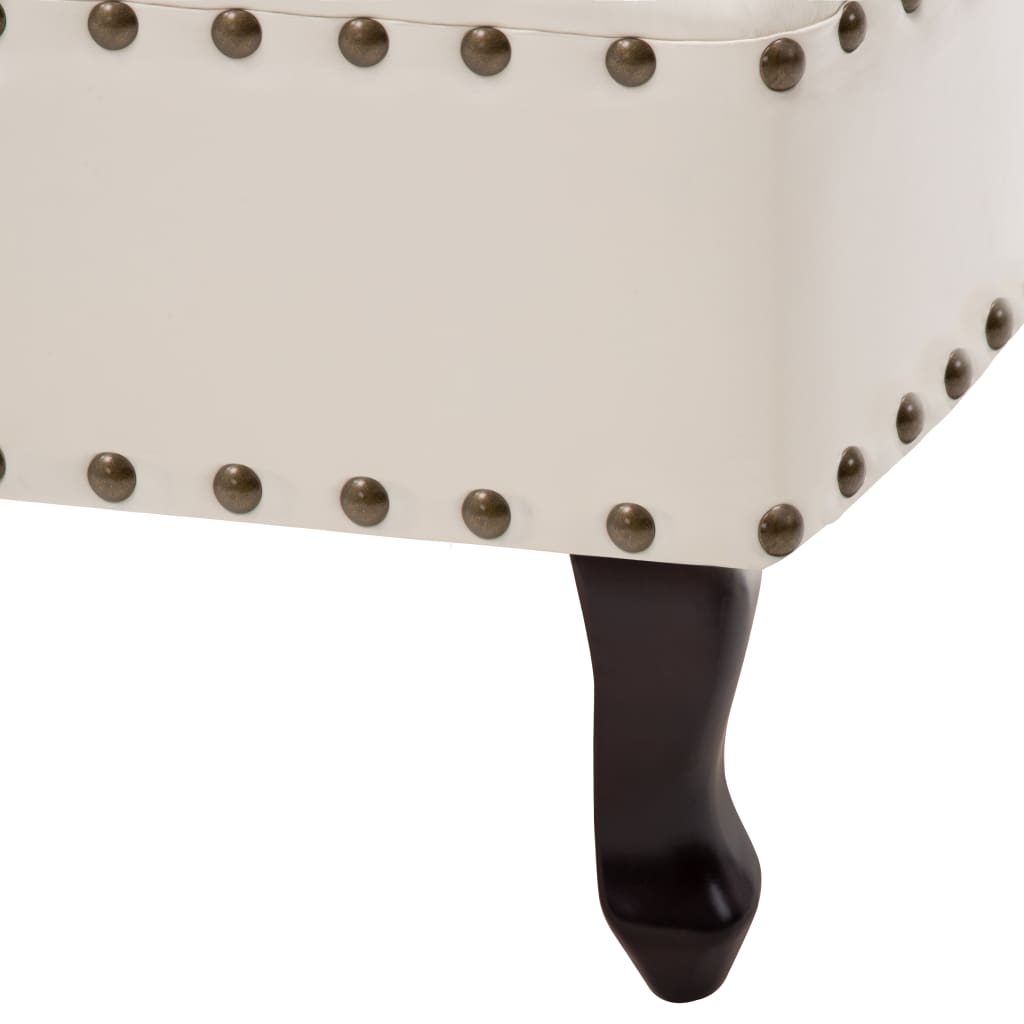 chaiselong kunstlæder cremefarvet