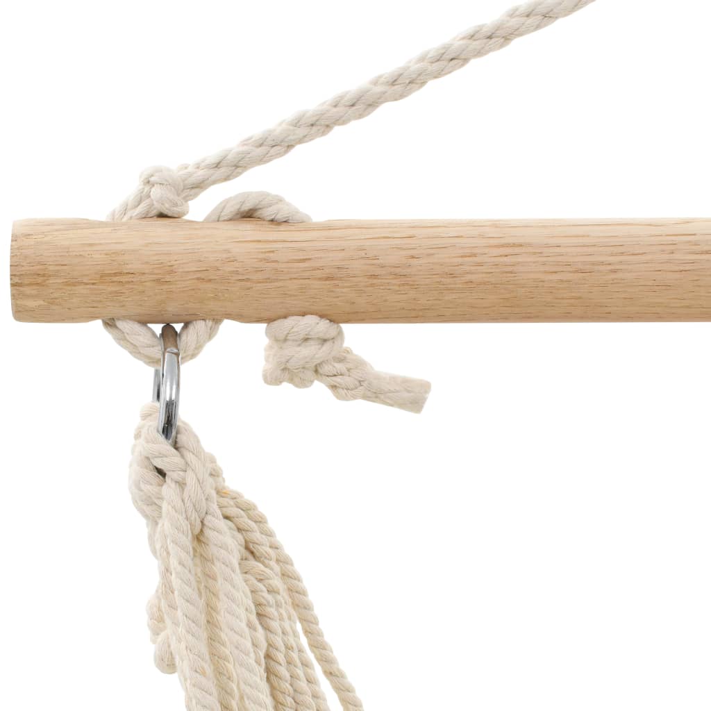 Hængekøjestol stort stof cremehvid