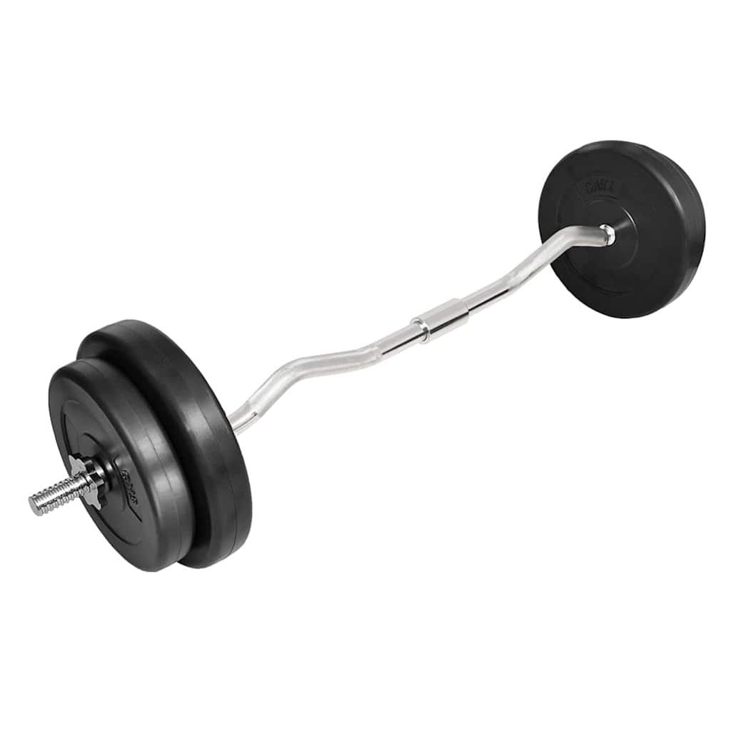 curlstang med vægte 30 kg billede