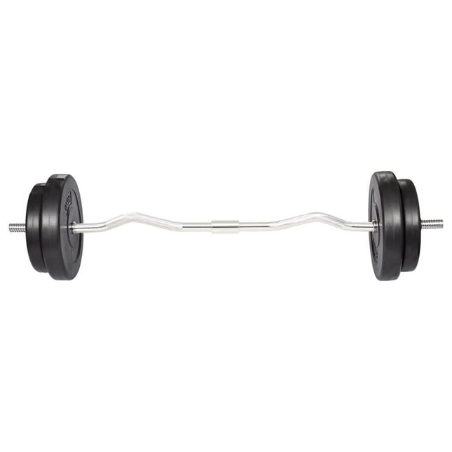 curlstang med vægte 30 kg