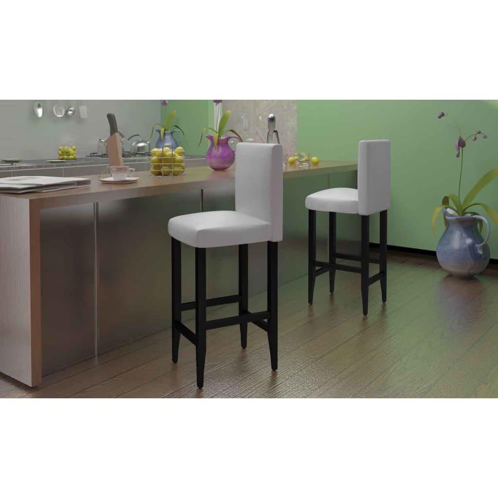 barstole 4 stk. kunstlder hvid