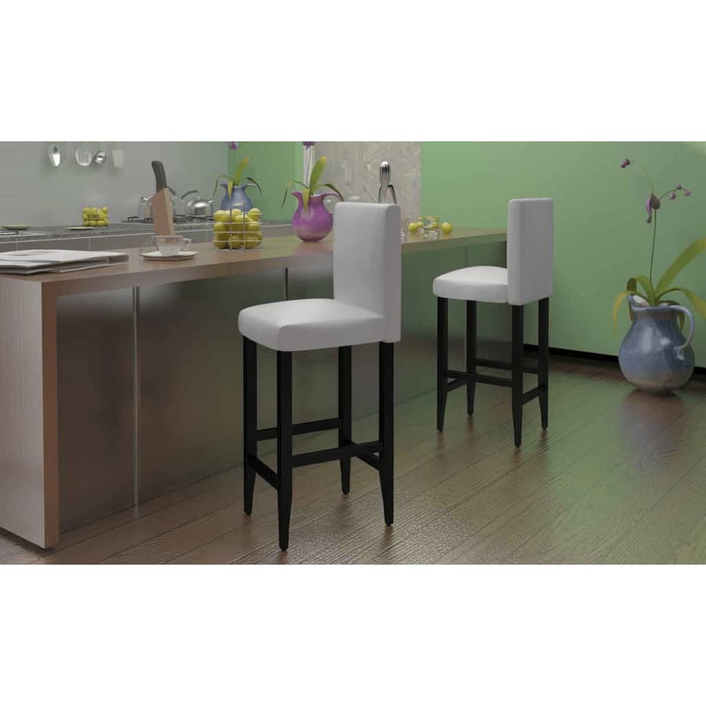 barstole 6 stk. kunstlder hvid
