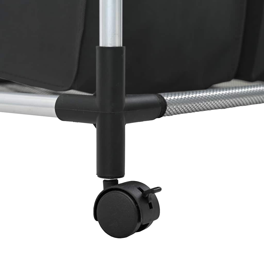 vasketøjskurv med 4 poser sort grå