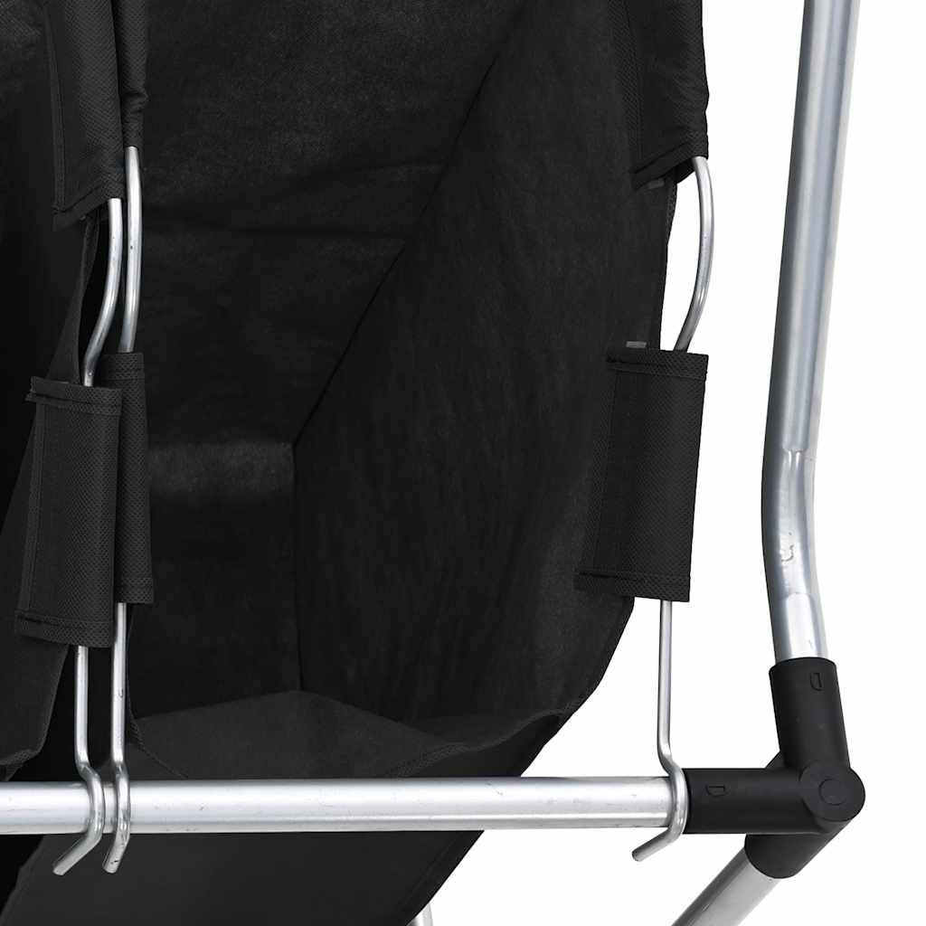 vasketøjskurv med 4 poser sort grå