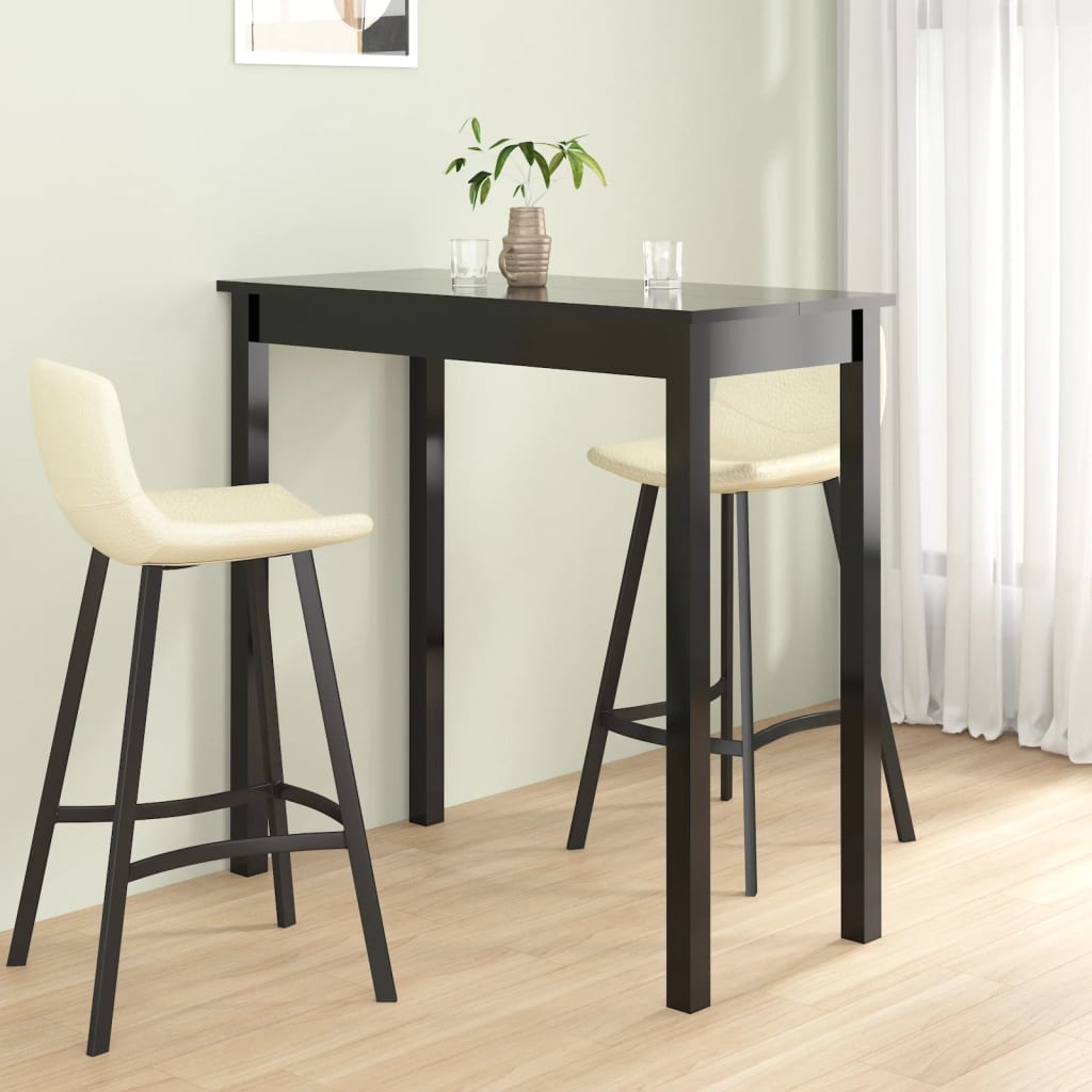 Barbord 115 × 55 × 107 cm - MDF og fyrretræ, sort