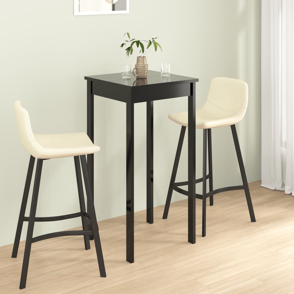 Barbord 55 × 55 × 107 cm i sort MDF - lille spisebord til barstole