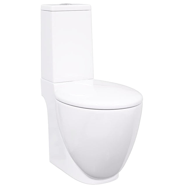 keramisk toilet med afløb bagpå hvid