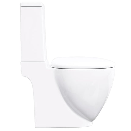 keramisk toilet med afløb bagpå hvid