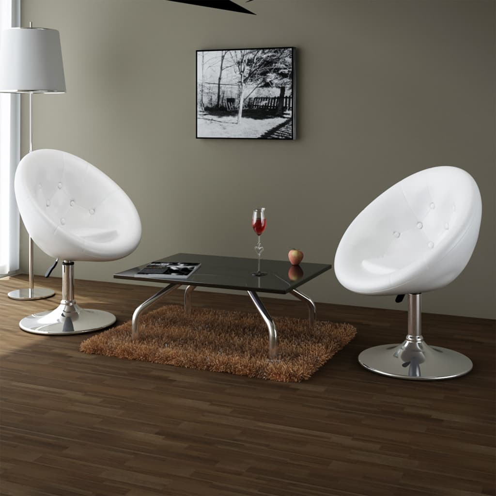 barstole 2 stk. kunstlder hvid