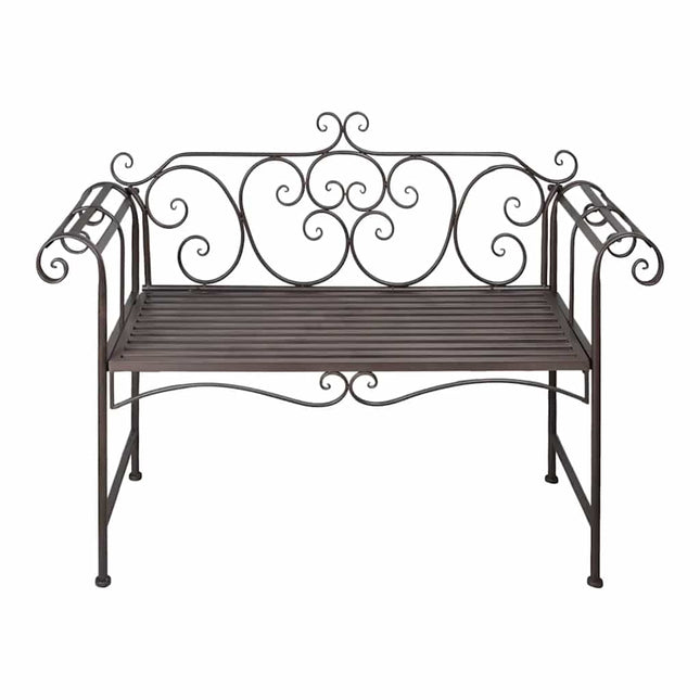 havebænk 132 cm stål antikbrun