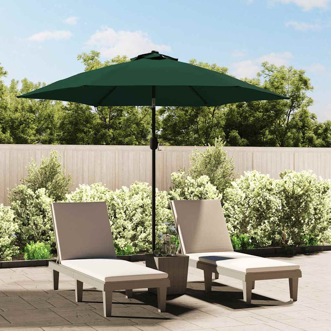 parasol grøn 3 m stålstang