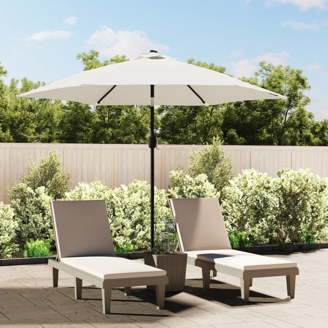 parasol 3 m stålstang sandhvid
