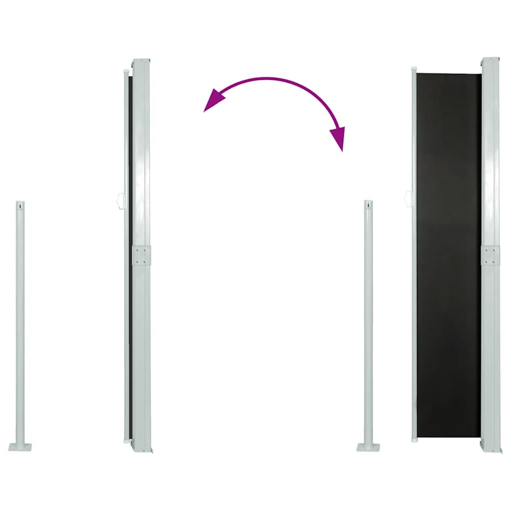 sidemarkise til terrasse 160x300 cm sort