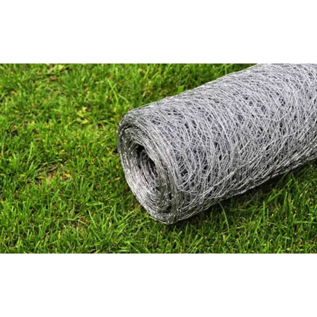 hønsenet galvaniseret stål 25 x 0,5 m sølvfarvet