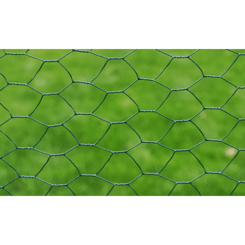 hønsenet 25x0,5 m stål med PVC-belægning grøn