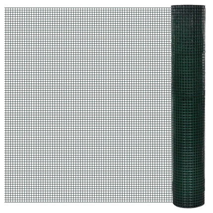 hønsenet galvaniseret stål med PVC-belægning 10 x 1 m grøn