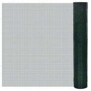 hønsenet galvaniseret stål med PVC-belægning 10 x 1 m grøn