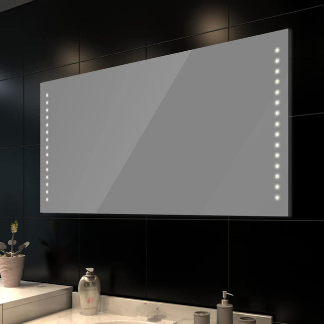 badeværelsesspejl med LED-lys til væggen 100 x 60 cm (L x H)