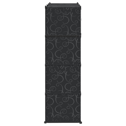 modulskab 9 rum 109x36,5x143 cm sort og hvid