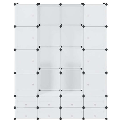 modulskab med 18 rum 37x146x180,5 cm hvid
