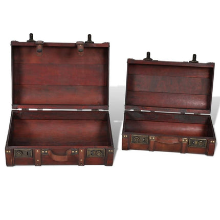 skattekiste vintagestil 2 stk. brun træ