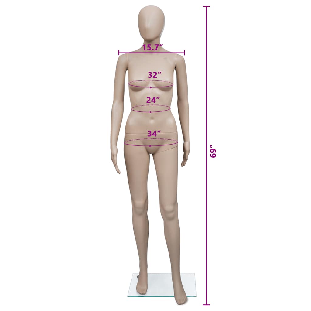 mannequin kvinde rundt hoved