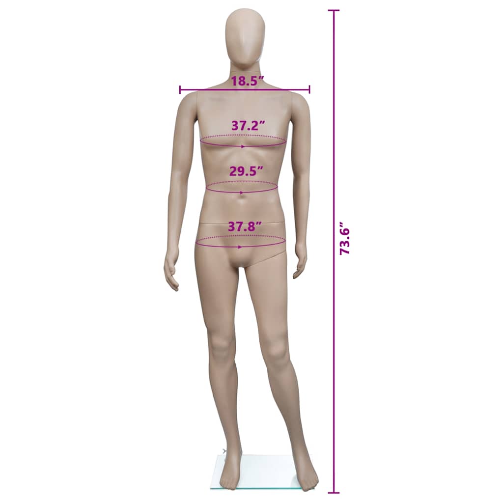 mannequin mand med rundt hoved