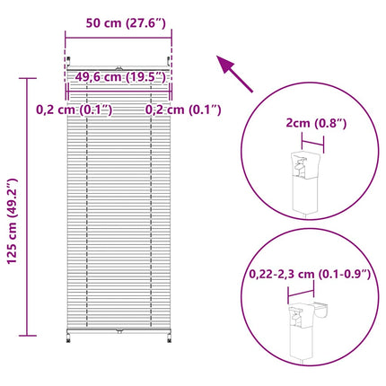 Plisserede blinde 50x125 cm hvid