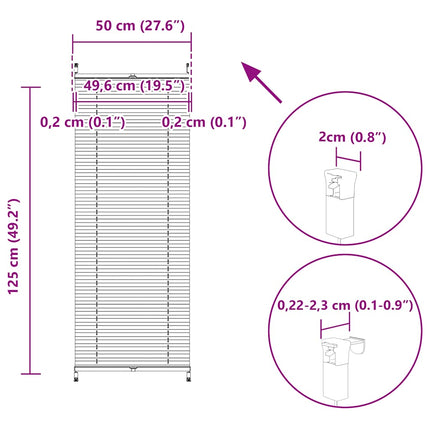 Plisserede blinde 50x125 cm hvid