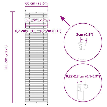 Plisserede blinde 60x200 cm hvid