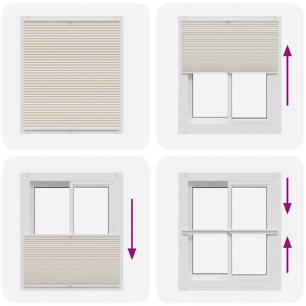 Plisseret blind 110x150 cm creme