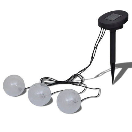 3 soldrevne LED-lyskugler til havebassin