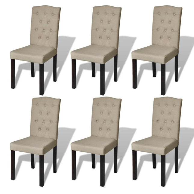 spisebordsstole 6 stk. stof kamelfarvet