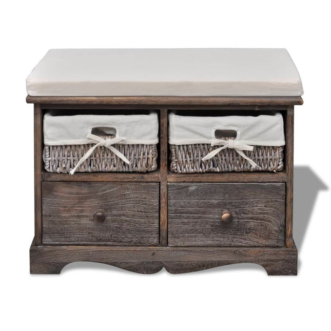 opbevaringsbænk 62x33x42 cm kejsertræ brun