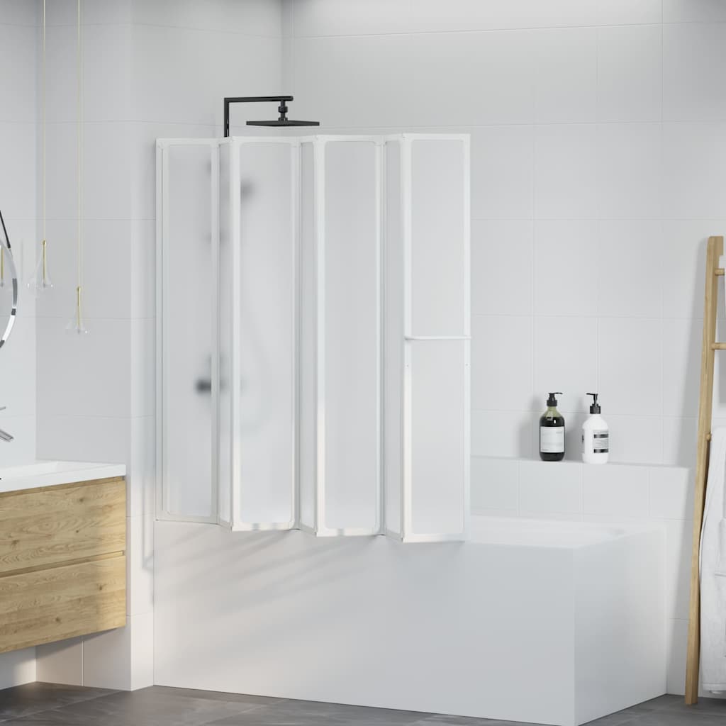 Bad Skærm 140 x 168 cm 7 Foldbare Paneler med håndklædeholder billede