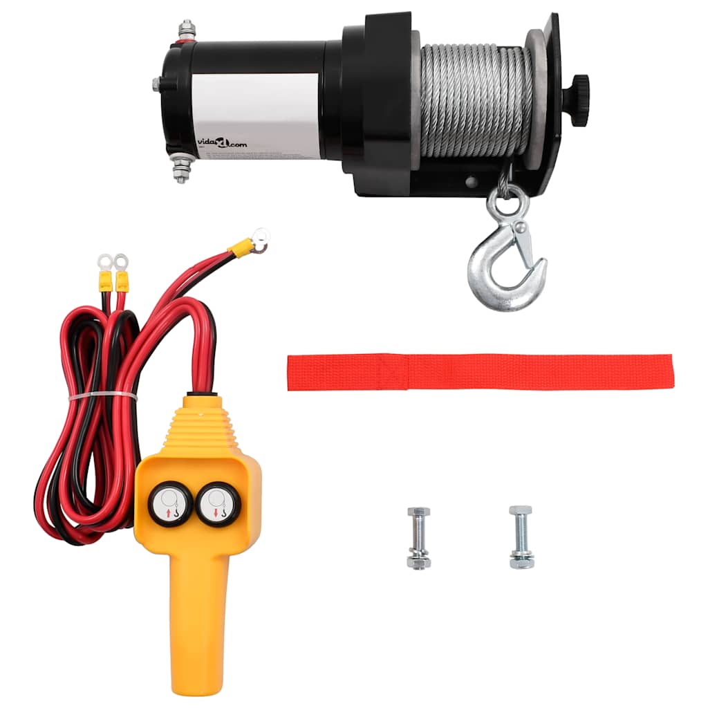 210229 12V Electric Winch 907 KG Tråd fjernbetjening billede