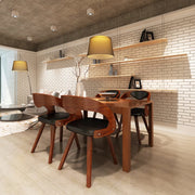 spisebordsstole 4 stk. bøjet træ og kunstlæder brun