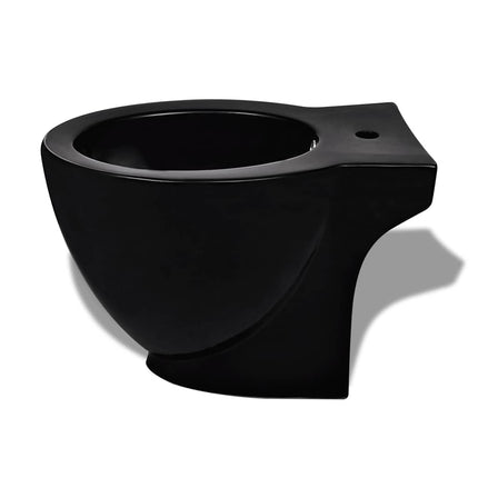 Stående toilet og bidet sæt, sort, keramisk