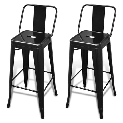 barstole 2 stk. stål sort