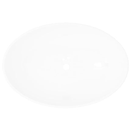 keramisk luksushåndvask oval hvid 40 x 33 cm