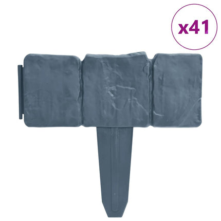 Plænekanter 41 stk. 10 m plast stenlook