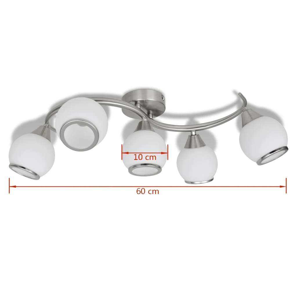 Loftslampe med glasskærme bølget