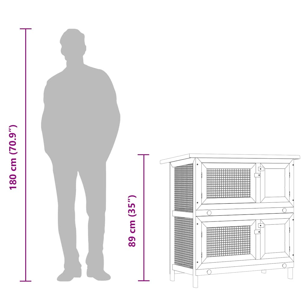 udendørs bur til små kæledyr 4 døre træ