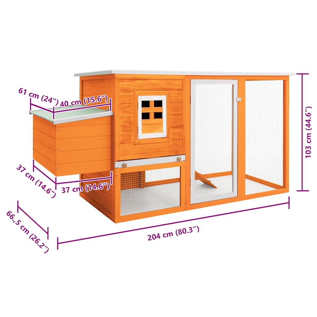 udendørs hønsehus med 1 redekasse træ