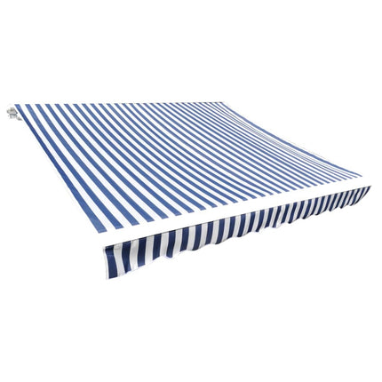 udskiftningsdug til markise 6x3 m polyester blå og hvid